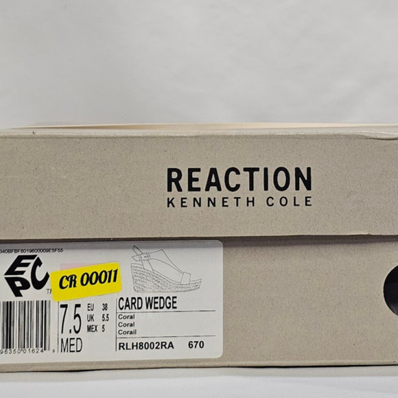 Reaction Kenneth Cole Card  Wedge T-Strap and Buckle Coral Wedge 7.5 NWT - Picture 6 of 6